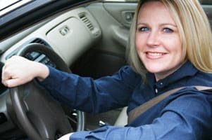 Professional organizer driving to an organizing appointment Professional organizer driving to an organizing appointment