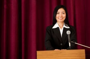 Woman giving a presentation