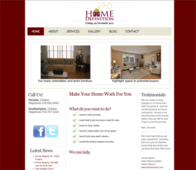 Home Definition – original website design Home Definition – original website design