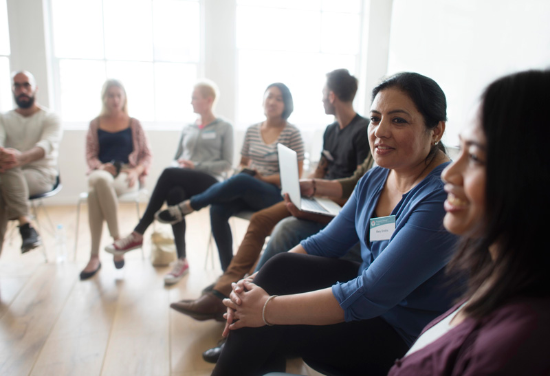 A photo of business people at a local networking event