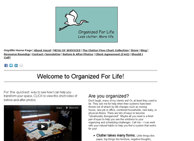 Organized for Life original website