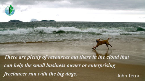 There are plenty of resources out there in the cloud that can help the small business owner or enterprising freelancer run with the big dogs. ~ John Terra