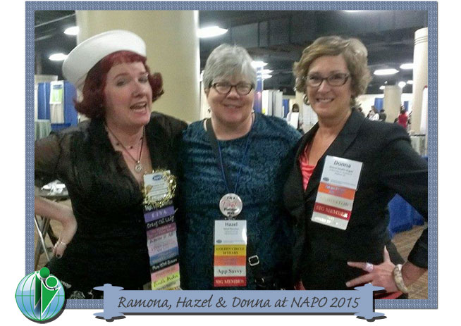 Ramona Creel, Hazel Thornton and Donna Smallin Kuper at NAPO 2015