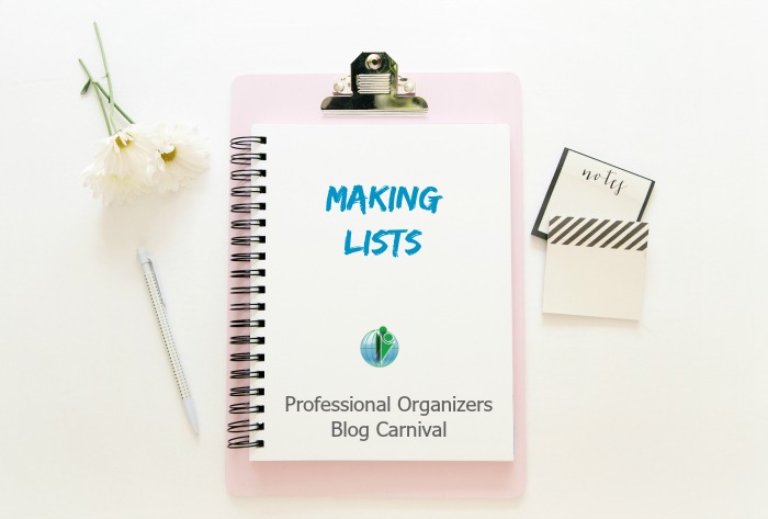 Making Lists - Professional Organizers Blog Carnival