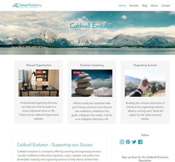 WordPress website for Caldwell Evolution