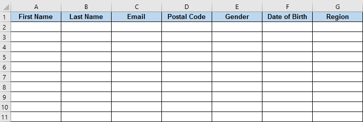 example of email CRM using Excel