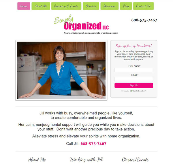 Simply Organized LLC old website