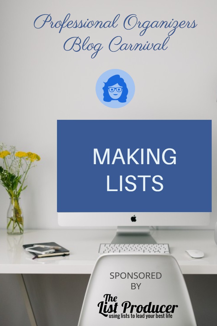 Making Lists – Professional Organizers Blog Carnival
