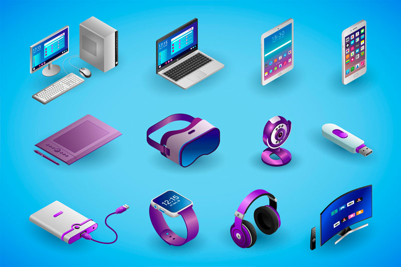 An array of electronic gadgets
