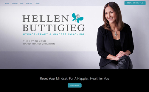 A screenshot of Hellen Buttigieg's homepage